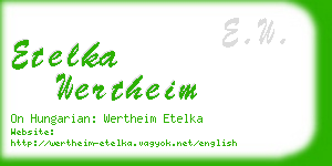 etelka wertheim business card